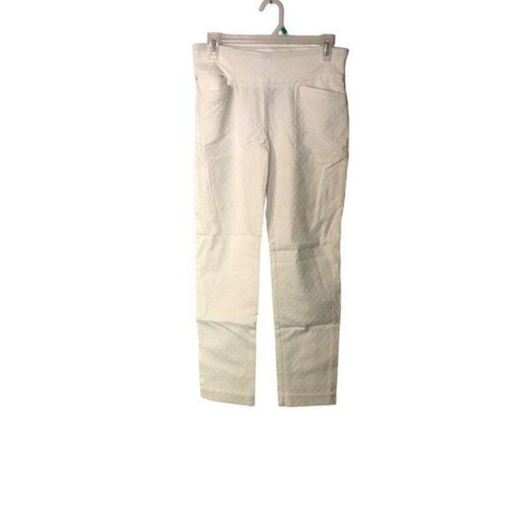 Attyre New York Womens High Wide Stretch Waist Pull-on Pants White Size 6